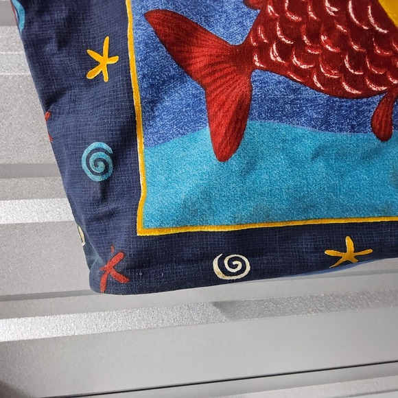 Sun and Sand Fish Large Tote Bag Novelty Nautical Beach Bag Purse Colorful - Picture 5 of 16